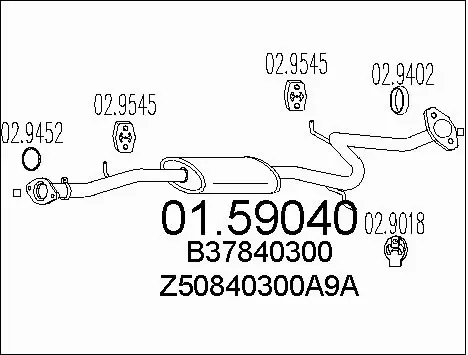 Centre Muffler (01.59040)