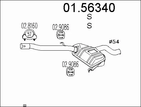 Centre Muffler (01.56340)