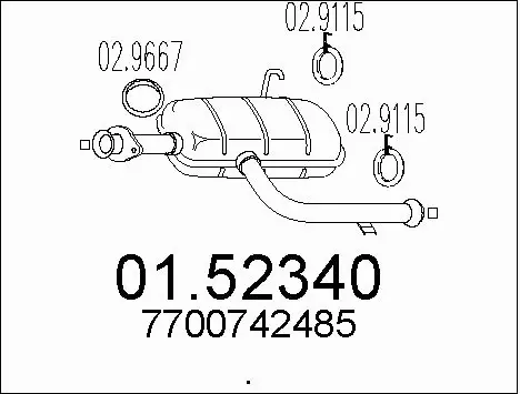 Centre Muffler (01.52340)