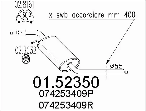 Centre Muffler (01.52350)