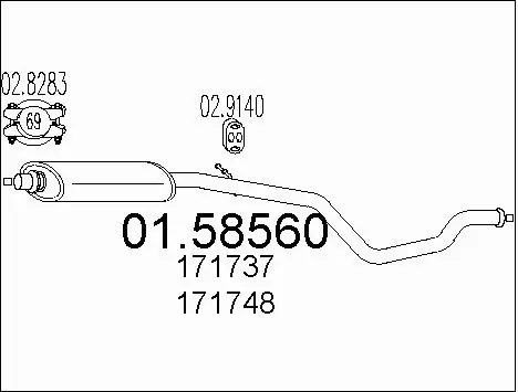 Centre Muffler (01.58560)