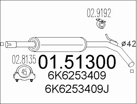 Centre Muffler (01.51300)
