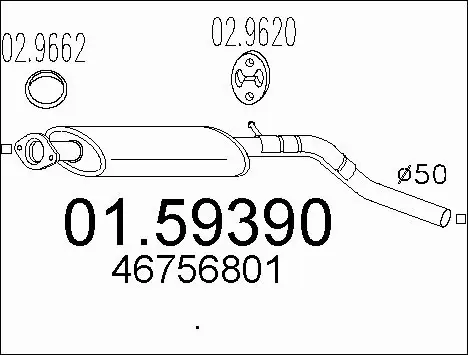 Centre Muffler (01.59390)