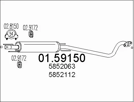 Centre Muffler (01.59150)