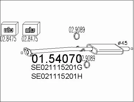Centre Muffler (01.54070)