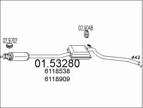 Centre Muffler (01.53280)
