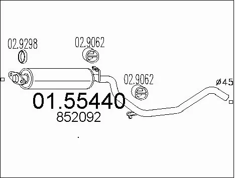 Centre Muffler (01.55440)