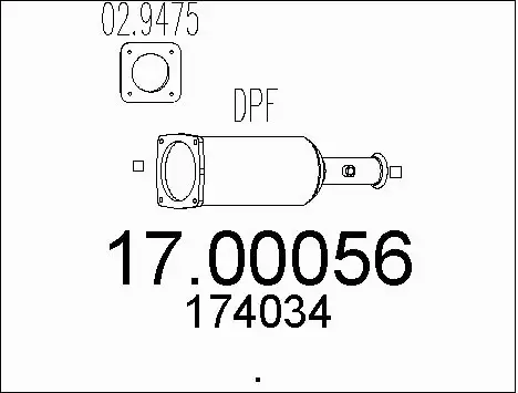 Soot/Particulate Filter, exhaust system (17.00056)