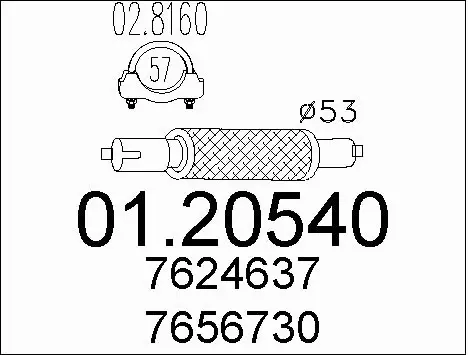 Flexible Pipe, exhaust system (01.20540)