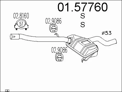 Centre Muffler (01.57760)