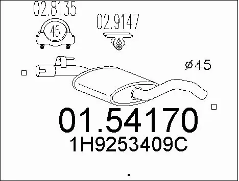 Centre Muffler (01.54170)
