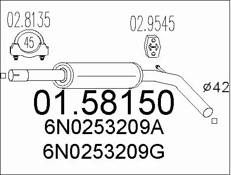 Centre Muffler (01.58150)