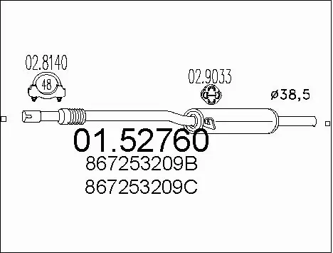 Centre Muffler (01.52760)