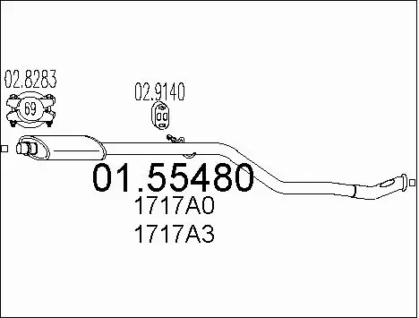 Centre Muffler (01.55480)