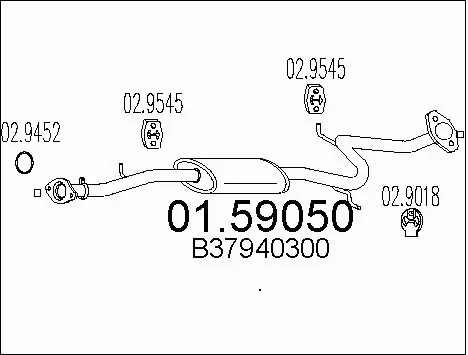 Centre Muffler (01.59050)