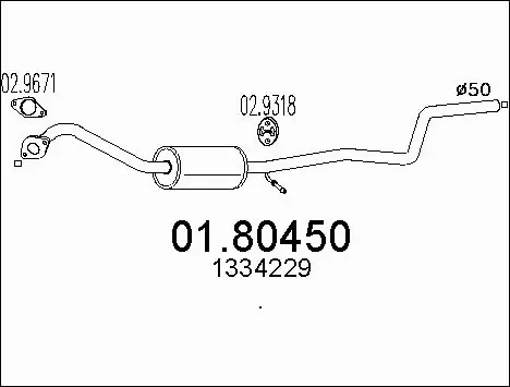 Centre Muffler (01.80450)