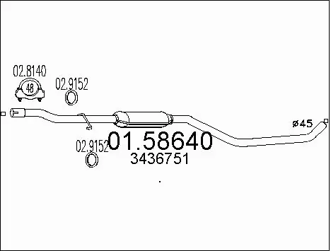 Centre Muffler (01.58640)