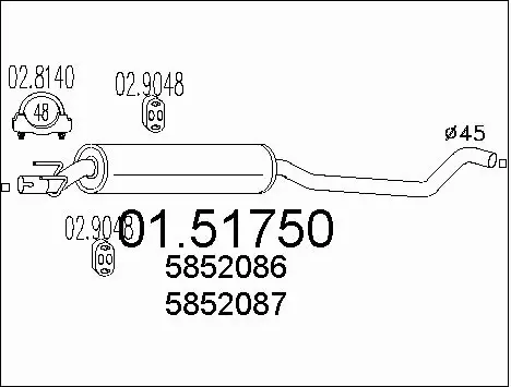 Centre Muffler (01.51750)