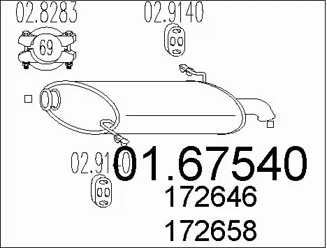 Rear Muffler (01.67540)