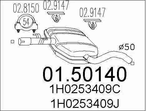 Centre Muffler (01.50140)