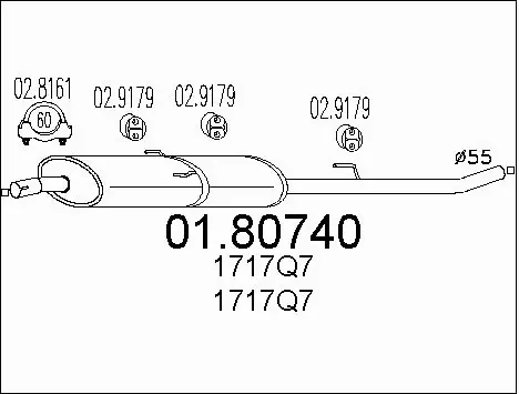 Centre Muffler (01.80740)