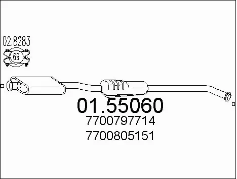Centre Muffler (01.55060)