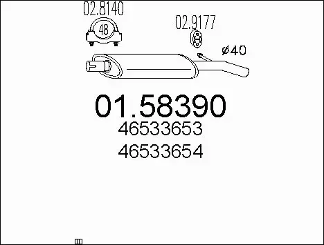 Centre Muffler (01.58390)