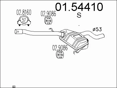 Centre Muffler (01.54410)