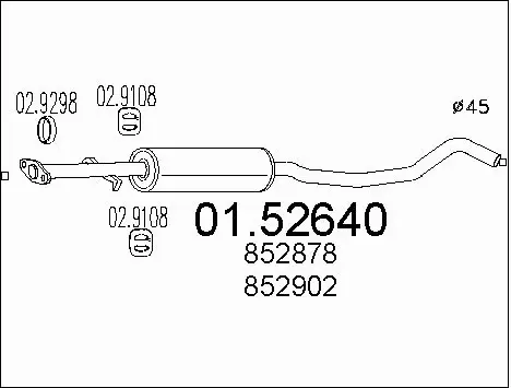 Centre Muffler (01.52640)