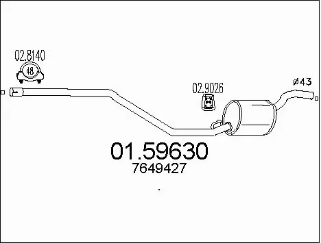 Centre Muffler (01.59630)