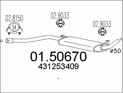 Centre Muffler (01.50670)