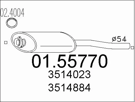 Centre Muffler (01.55770)