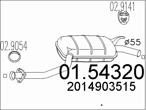 Centre Muffler (01.54320)