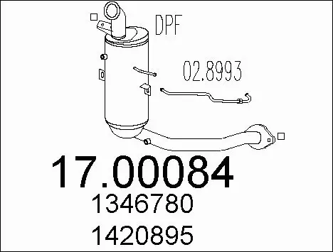 Soot/Particulate Filter, exhaust system (17.00084)