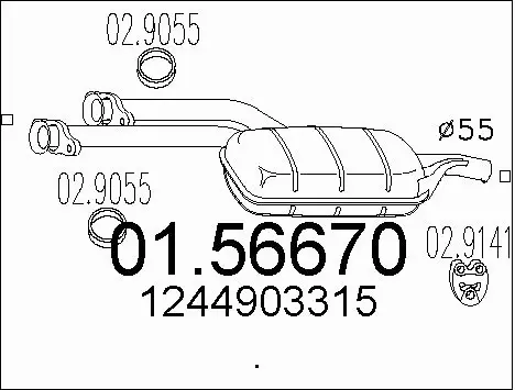 Centre Muffler (01.56670)