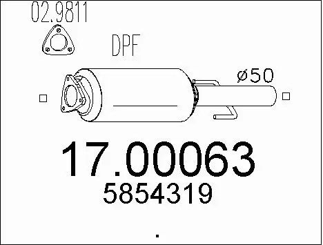 Soot/Particulate Filter, exhaust system (17.00063)