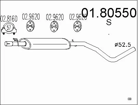 Centre Muffler (01.80550)