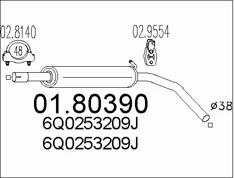 Centre Muffler (01.80390)