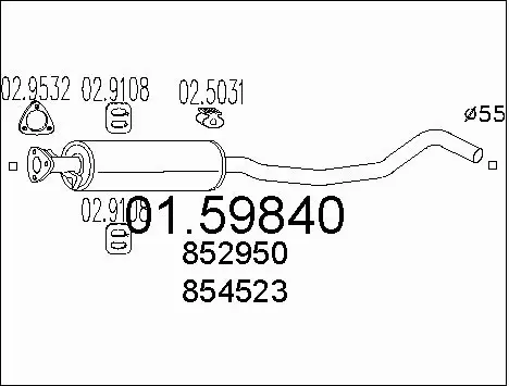 Centre Muffler (01.59840)