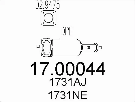 Soot/Particulate Filter, exhaust system (17.00044)