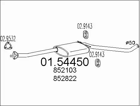 Centre Muffler (01.54450)