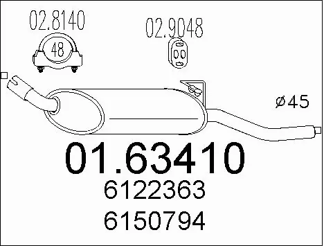 Rear Muffler (01.63410)