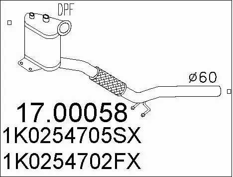 Soot/Particulate Filter, exhaust system (17.00058)
