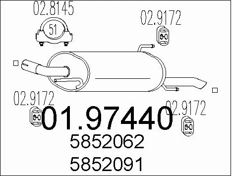 Rear Muffler (01.97440)