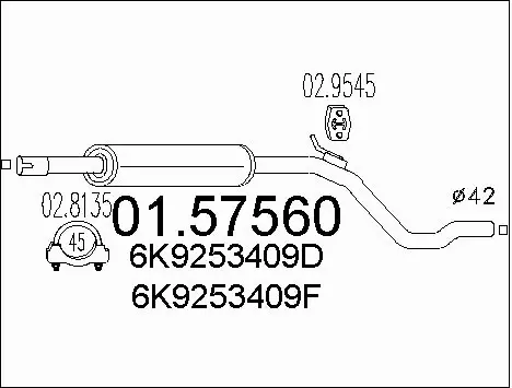 Centre Muffler (01.57560)