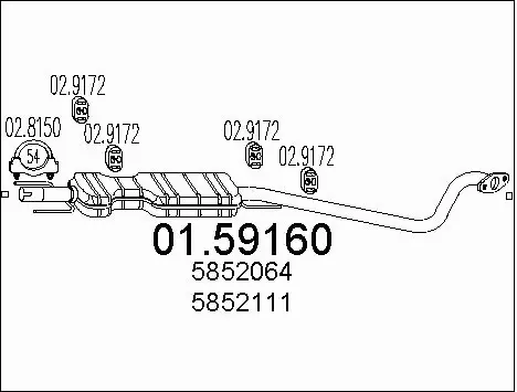 Centre Muffler (01.59160)
