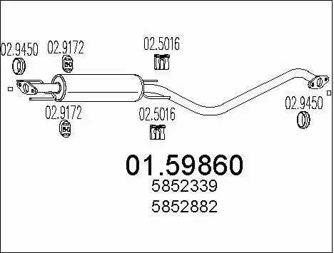 Centre Muffler (01.59860)