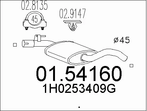 Centre Muffler (01.54160)