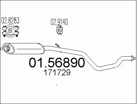 Centre Muffler (01.56890)