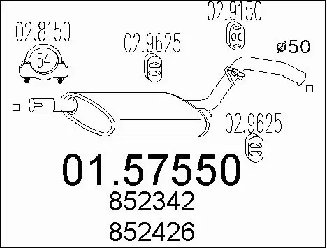 Centre Muffler (01.57550)